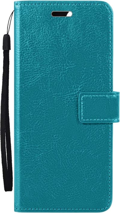 Hoes - Met Pasjeshouder - Geschikt voor Samsung Galaxy A25 - Luxe Bookcase Portemonee - Flip Case - Kunstleer Book Case - Flipcase - Book Cover - Walletcase - PortemonneeHoes - Turquoise