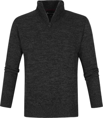 Barbour - Half Zip Trui Lamswol Antraciet - Heren - Maat L - Regular-fit
