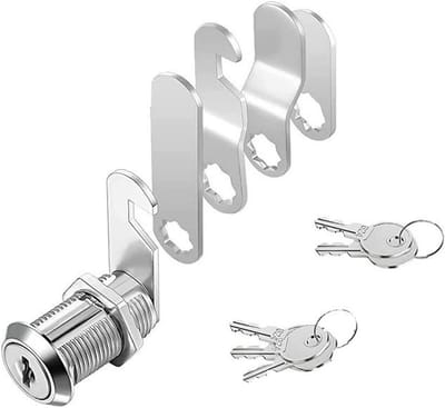 TOVBMUP Brievenbusslot - Metalen slotcilinder - Gereedschapskistslot - Sleutelduplicatie en sluitplaat - Slotcilinderdiameter 17,5 mm - Geschikt voor laden, kasten, vitrines
