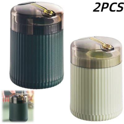 2 stuks-Tandenstokerhouder - Tandenstokerdoos - Druktype tandenstokerhouder - Tandenstokers niet inbegrepen - Tandenstokerhouder - Geschikt voor thuis en eetkamer - Lichtgroen - Donkergroen - 6*8,5 cm