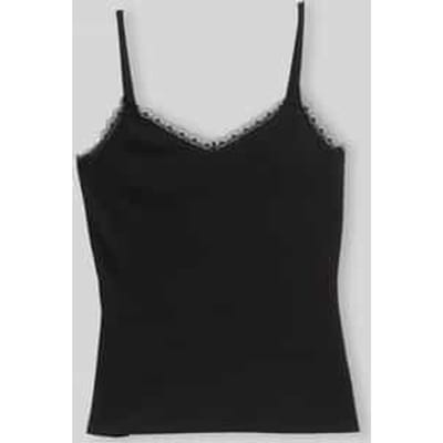 slim fit top van katoenmix