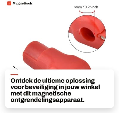 Dailygoods- Haakslot 100 Stuks - Magnetisch Ontgrendelingsapparaat - Antidiefstal - Supermarkten/Winkels - Gatdiameter 4,5/6/7 mm - Materiaal ABS - Antidiefstalslot