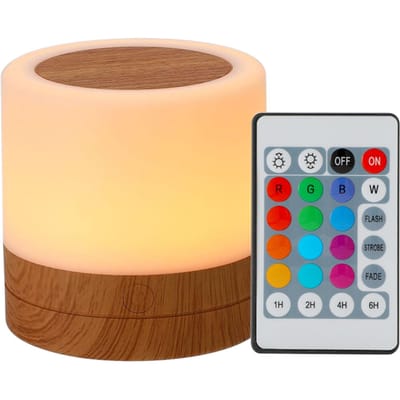 Bureaublad Leds Kleurrijke Nachtlamp Slaapkamer Bedside USB Touching RGB Nachtlamp met Afstandsbediening wit