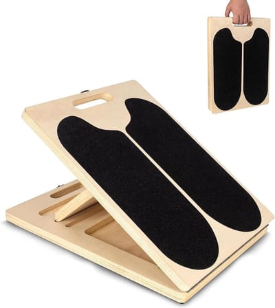 Kuitstrekker met schuine plank, 2-in-1 ontwerp voor balanstraining, verstelbaar en inklapbaar voor optimale kuitstrekking en evenwichtstraining