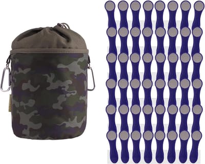 48 wasknijpers met spiraalveren van roestvrij staal en softgrip - indigo grijs - wasclips - BellaCott - camouflage