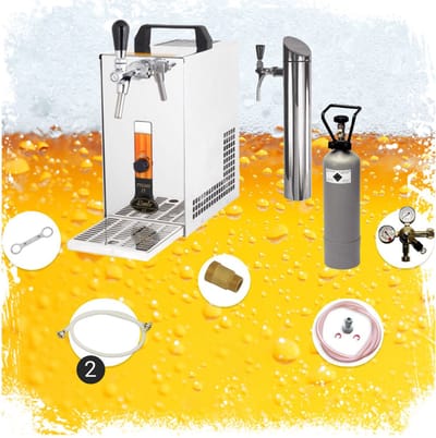 Complete set, biertap, PYGMY 25 LE, 1-kraans droogkoeler, 30 liter/uur - Biertap, Beertender, Thuistap, Bierkoeler, Green Line .