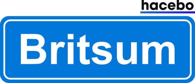 Hacebo - Plaatsnaam Sticker - 29x10 CM - Britsum sticker - Verkeersborden sticker - grappige cadeaus - Britsum