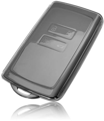 Autosleutel Hoesje geschikt voor Renault - Sleutelcover - TPU Cover Sleutelhoes - Accessoires - transparant,zwart