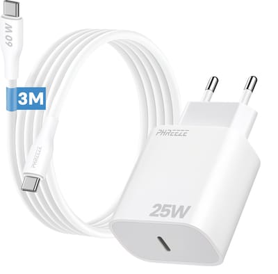 25w usb C adapter met usb C kabel 3 meter - Snellader voor A56 A55 A54 A53 S25 S24 S23 S22 S21 S20