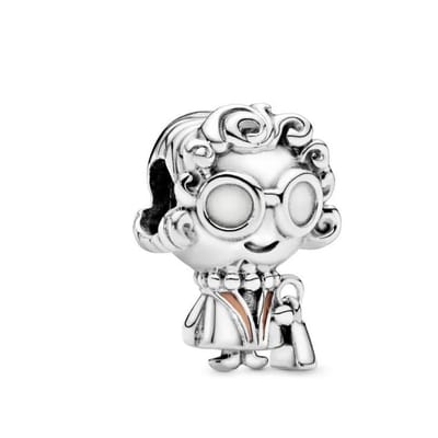 Fler® | Bedel | Past op populaire bedel armbanden | armbandbedel | Oma Hanger | Hangbedel Charm | 925 Sterling Zilver | Roze emaille | Meerkleurig | Armband Kraal | Verjaardagscadeau, Moederdag Geschenk