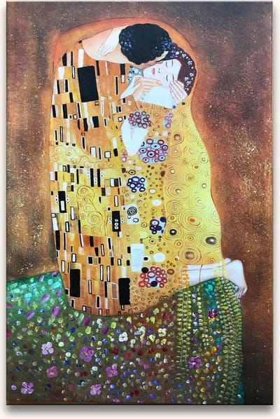 Handgeschilderd olieverfschilderij - olieverf op canvas - Gustav Klimt 'De Kus'