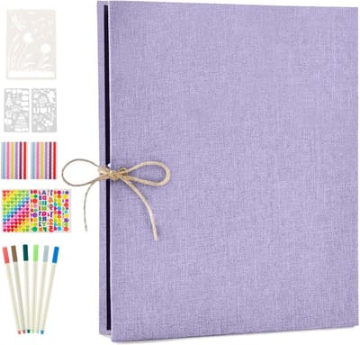 Groot Fotoalbum voor DIY met Zwarte Pagina's, Herbruikbaar Scrapbook en Gastenboek, Perfect als Verjaardagscadeau en voor Speciale Herinneringen