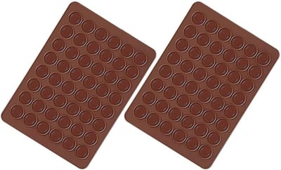 2-delige macaron bakmatten - Keukengerei - Bakmat - Geschikt voor macarons/brood/desserts - Siliconen - Bruin