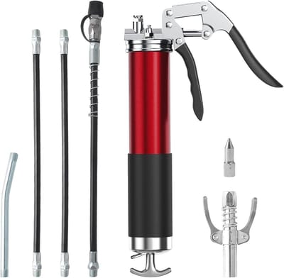 Handmatige vetpomp 8000 psi met flexibele slang en puntig mondstuk - 400 cc smeermiddel