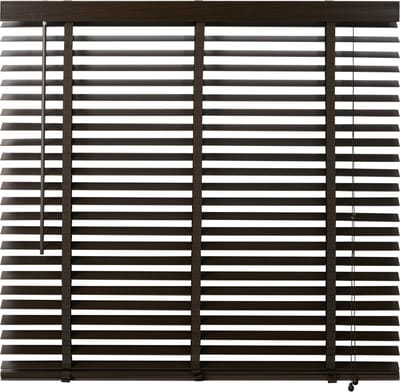 Houten Jaloezie Bruin - 120x130 cm (BxH) - Raamdecoratie - Lamelbreedte 50 mm - inc. Bedieningskoord en Draaistang - Eenvoudig op maat maken en monteren