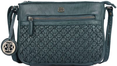 Boutique Trukado - Bellicci Crossbody tas Paige met Vlechtwerk petrol - (lxhxd) ca. 25cm x 18cm x 5cm