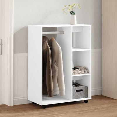 vidaXL - Kledingkast - 80x40x110 - cm - bewerkt - hout - wit