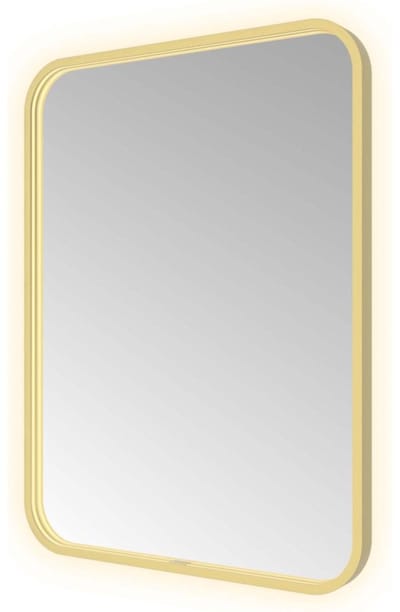 Hotbath &More SSQ680 Soft Square spiegel 60x80cm met verlichting, spiegelverwarming, kleurwissel, dimbaar en afstandsbediening geborsteld messing PVD