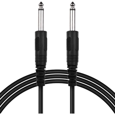 Gitaarkabel Zwart Audiokabel voor Elektrische Gitaar Bas Keyboard 14 Inch tot 14 Inch TS Rechte Stekkers, 1M3.3ft zwart