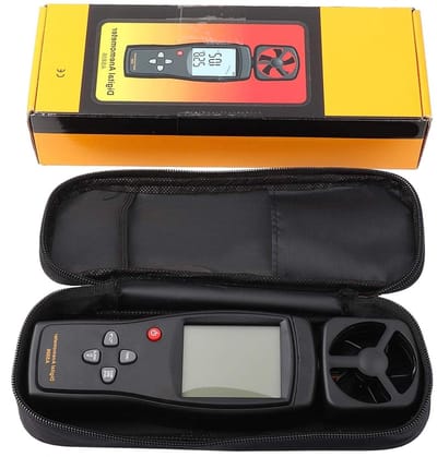 Digitale Windmeter - Luchtstroom Tester - Weer Meten - Temperatuur Weergave - 45m/s Bereik - Zwart