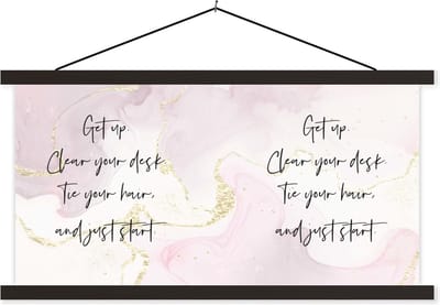 Posterhanger incl. Poster 60x30 cm - Schoolplaat - Motivatie - Quotes - Student - Studeren - Textielposter - Zwarte latten