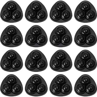 longziming -16-delige universele mini wieltjes voor meubels - zelfklevend - voor kleine apparaten, koffiemachine, prullenbak, keukenapparaten - stalen kogels - zwart