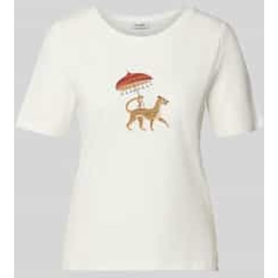 T-shirt met motiefprint en ronde hals