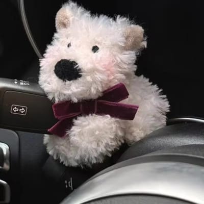 West Highland Dog Clutch Decoratie Cartoon Poppen Auto Bumper Decoratie Hangend Ornament Puppy Decoratief white