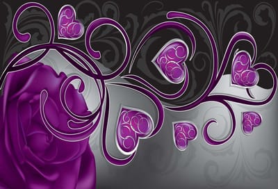 Fotobehang Rose Hearts Abstract | XL - 208cm x 146cm | 130g/m2 Vlies