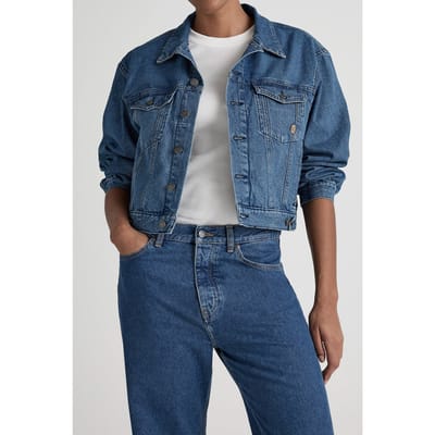 Mud Jeans Gina Jacket Medium Stone Maat: M | Spijkerjassen Outlet | Dames | Blauw