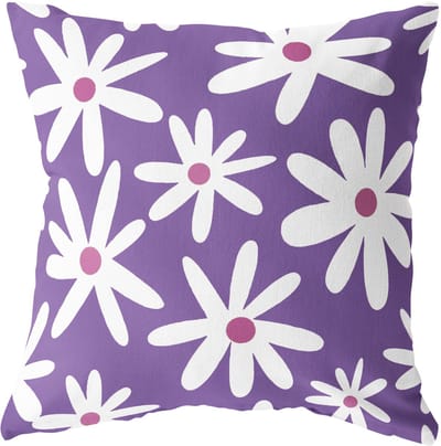 LABEL- R Buitenkussen margrietjes paars