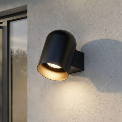 Lindby - Wandlamp buiten - 1licht - aluminium - H: 17.3 cm - GU10 - zwart