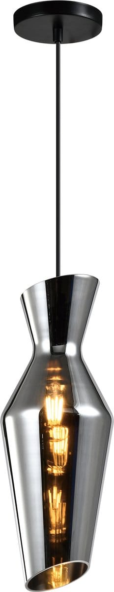 QUIO Hanglamp - Smoke glas - Plafondlamp - Sfeerlamp - Eettafellamp - Hanglamp eetkamer - Hanglamp Slaapkamer - Hotel Chique - Glas - Grijs