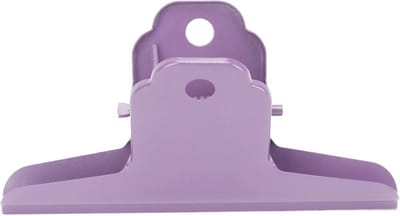 Allecto - Grote Stier Paperclips - Lange Bulldog Clips - Sterke Klemmen - Paars - Metalen Binder Paperclip - Ideaal voor Kantoor en Keuken - 2 Stuks