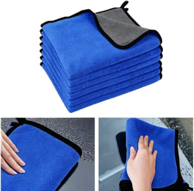 Schoonmaakdoeken - poetsdoeken - microvezel - 6-pack - superabsorberende doeken - geschikt voor het schoonmaken van huis, keuken en ramen - 30 x 40 cm - blauw