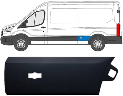 Zijlijst sierlijst achterspatbord voor Ford Transit 2014- / Links