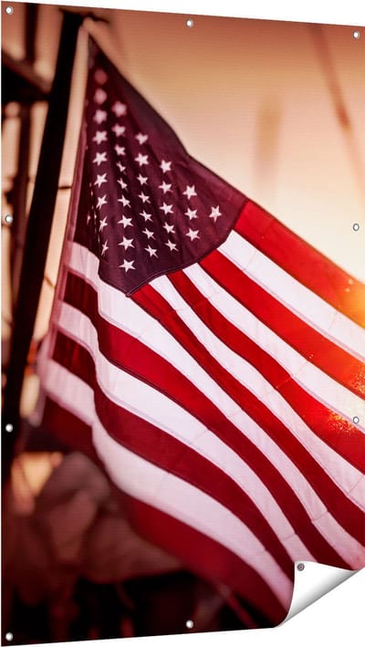 Gards Tuinposter Amerikaanse Vlag - Verenigde Staten - 100x150 cm - Tuindoek - Tuindecoratie - Wanddecoratie buiten - Tuinschilderij