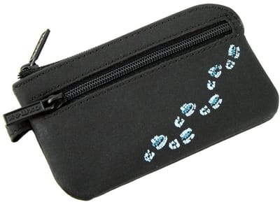 oxmox sleutelgeval New Cryptan Keyholder Footsteps Print Cyan Black zwart