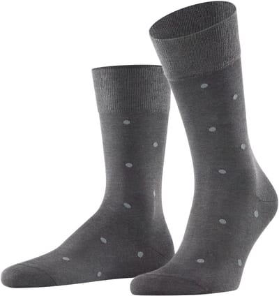 FALKE Dot gedessineerd katoen sokken heren grijs - maat 39-42