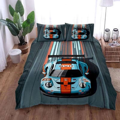 Gt3 Rally Dekbedovertrek Set King Queen Double Full Twin Eenpersoons Maat Beddengoed Set AU Single(140x210cm)