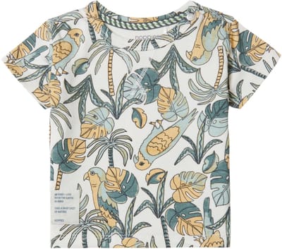 Noppies Boys Tee Banning short sleeve allover print Jongens T-shirt - Whitecap Gray - Maat 62