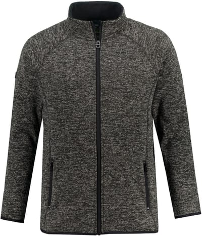 JAY-PI - Heren - Jasje van gebreid fleece - Grijs melange - Maat 3XL