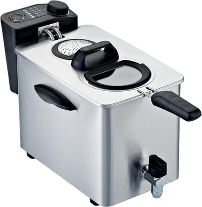 QORA® Frituurpan 4 liter - Frituurpan - Zilver - 50cm x 30cm x 30cm