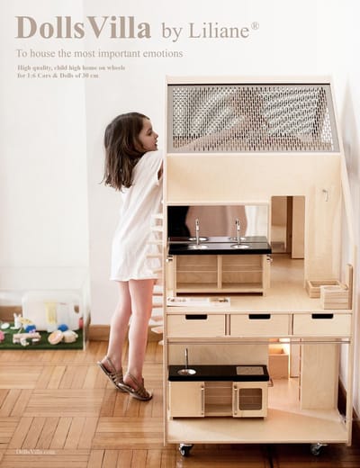 PoppenVilla - Poppenhuis - voor Tienerpoppen 1:6 - Inrichting - Auto-hellingbaan - Barbiehuis
