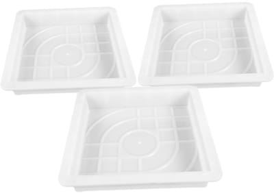 Betonmal Stoeptegels - Wandelpad Mallen - Buitenpaden Maken - Herbruikbaar Plastic - 25x25x5 cm - Wit