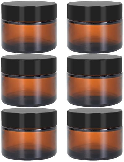 Dailygoods- Crèmepotjes 6 x 50 ml - Glazen Potjes - Cosmetica