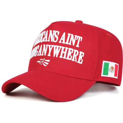Casquettes de baseball unisexes à broderie de lettres « Mexicans Aint » Printemps Automne Extérieur Réglables Casquettes Décontractées Chapeau Anti-Soleil Casquette de Sport red