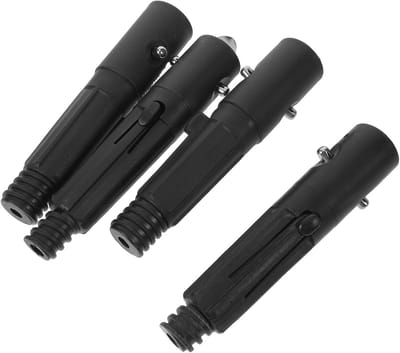 Dweilsteel Reparatiepunten - Verlengstukken Dweilstok - Steel Repareren - Set van 4 Stuks - 13cm Lengte - Zwart