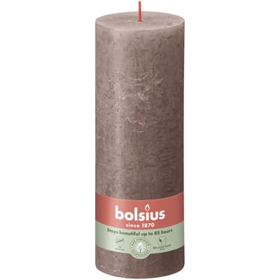 Bolsius Stompkaars Rustic Taupe Ø68 mm - Hoogte 19 cm - Taupe - 85 Branduren