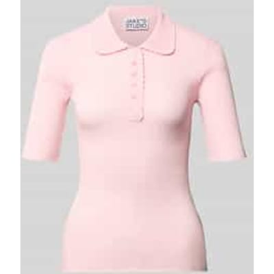 Gebreid shirt met 1/2-mouw en polokraag